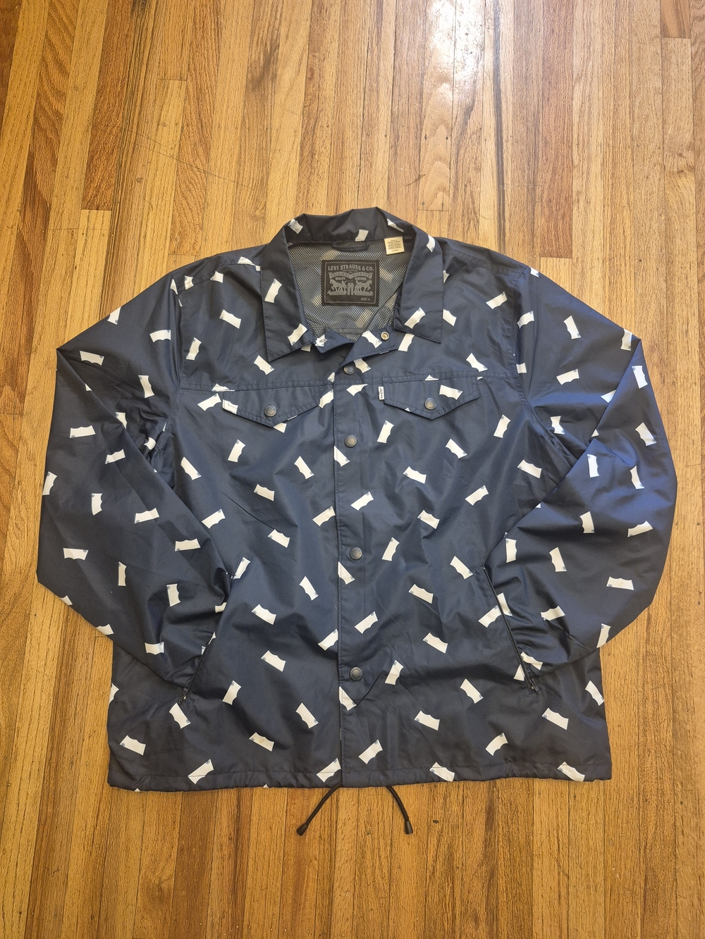 Levi's Navy Jacket with White Abstract Print
